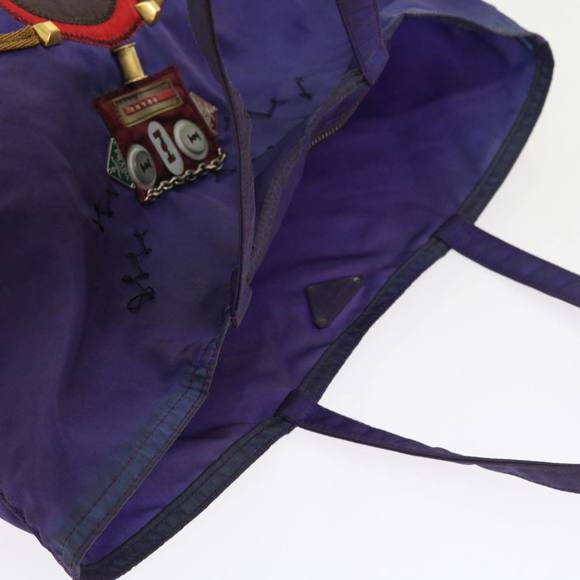 PRADA robot Tote Bag Nylon Purple Auth th4114 - Picture 6 of 16